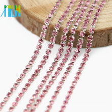 Wholesale DIY Rose Close Cup Crystal Glass Chaton Rhinestone Cup Chain Trim By The Yard, G0205